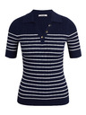 Orsay Dunkelblaues gestreiftes Damen-Strick-Poloshirt ORSAY