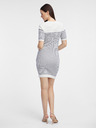 Orsay Weißes gestreiftes Damen-Pullover-Kleid ORSAY