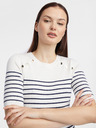 Orsay Weißes gestreiftes Damen-Pullover-Kleid ORSAY