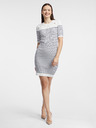 Orsay Weißes gestreiftes Damen-Pullover-Kleid ORSAY