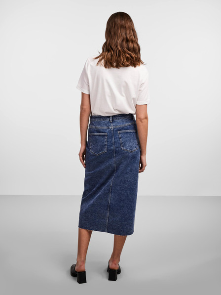 Pieces Dunkelblauer Damen-Jeans-Midirock Pieces Jessie