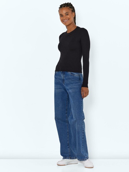 Noisy May Schwarzer gerippter Pullover Noisy May Ship