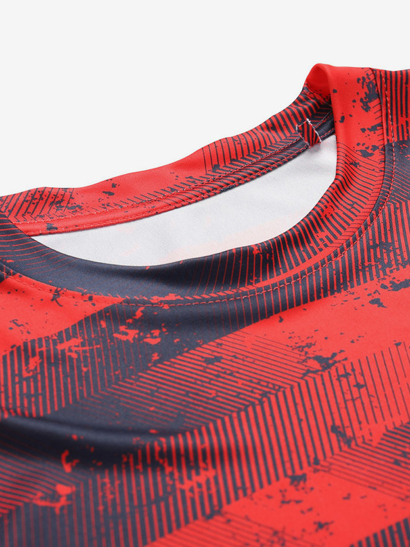 ALPINE PRO Rotes gemustertes Herren-Funktions-T-Shirt ALPINE PRO QUATR