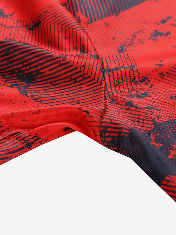 ALPINE PRO Rotes gemustertes Herren-Funktions-T-Shirt ALPINE PRO QUATR