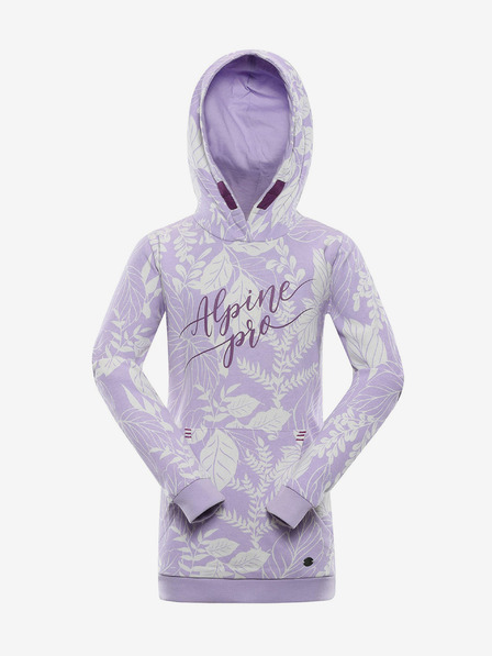 ALPINE PRO Weiß-lila gemustertes Mädchen-Sweatshirt ALPINE PRO MOREDO