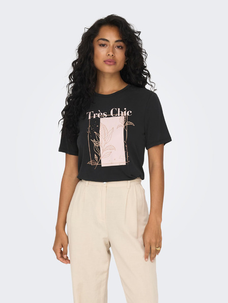 ONLY Schwarzes Frauen-T-Shirt NUR frei