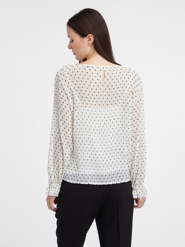 Orsay Weiße Damen-Polka-Dot-Bluse ORSAY