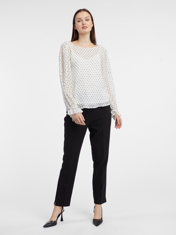 Orsay Weiße Damen-Polka-Dot-Bluse ORSAY