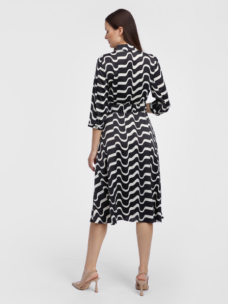 Orsay Schwarzes gemustertes Damen Hemdkleid ORSAY