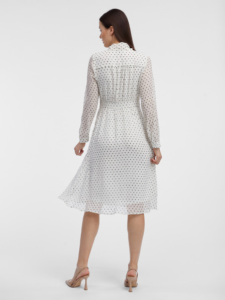 Orsay Cremefarbenes Damen-Polka-Dot-Kleid ORSAY