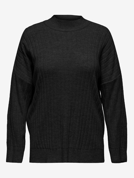 ONLY CARMAKOMA Schwarzer Damen-Rippenpullover ONLY CARMAKOMA New Tessa