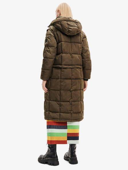 Desigual Khaki Damen-Winter-Steppmantel/Weste Desigual Tetris