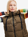 Desigual Khaki Damen-Winter-Steppmantel/Weste Desigual Tetris