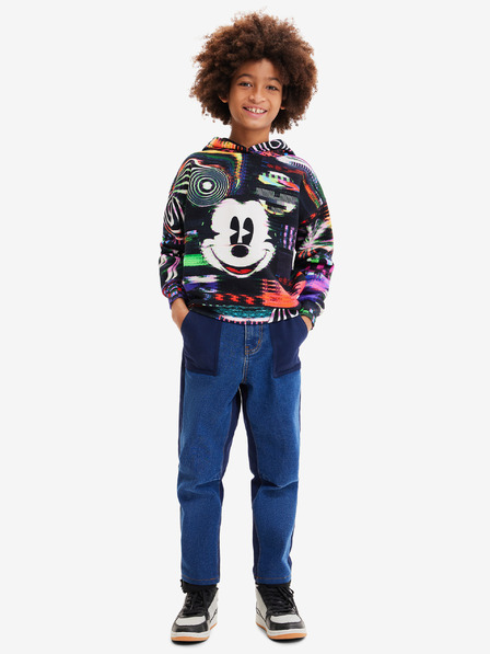 Desigual Schwarzer gemusterter Kapuzenpullover für Jungen Desigual Aryeh Mickey