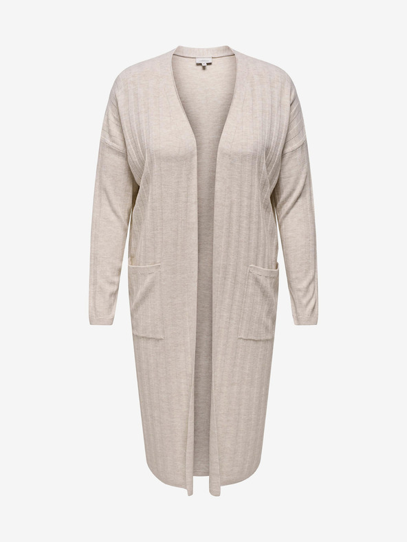 ONLY CARMAKOMA Beige Lange Damen Strickjacke ONLY CARMAKOMA Neu Tessa