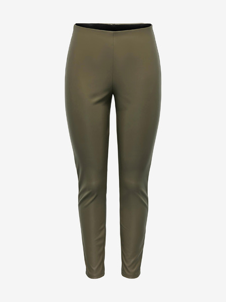 Jacqueline de Yong Khaki Damen-Kunstleder-Leggings JDY Soya
