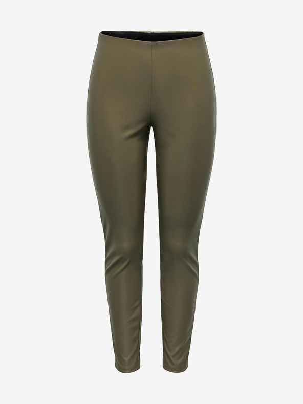 Jacqueline de Yong Khaki Damen-Kunstleder-Leggings JDY Soya