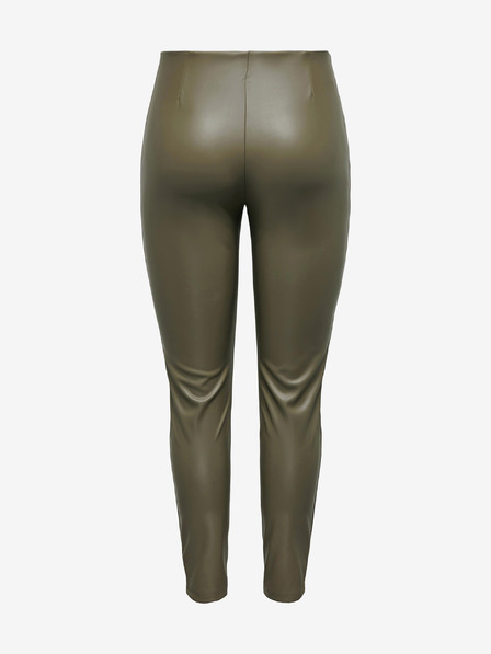 Jacqueline de Yong Khaki Damen-Kunstleder-Leggings JDY Soya