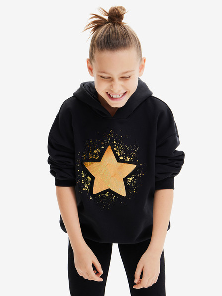 Desigual Schwarzer Mädchen-Kapuzenpullover Desigual Imorge