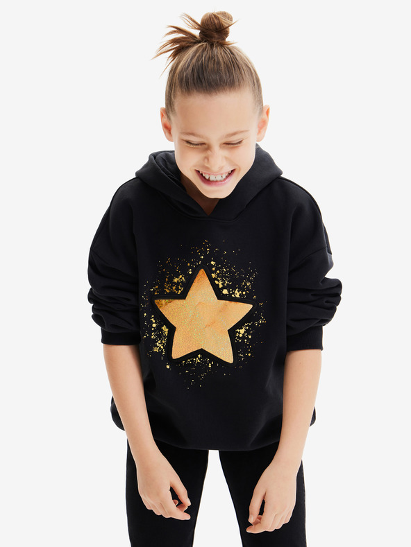 Desigual Schwarzer Mädchen-Kapuzenpullover Desigual Imorge