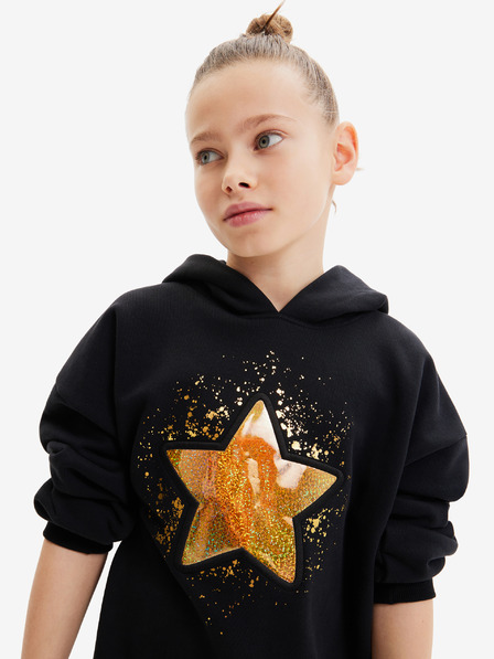 Desigual Schwarzer Mädchen-Kapuzenpullover Desigual Imorge
