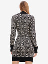 Desigual Beige und schwarz gemustertes Damen-Pulloverkleid Desigual Francesca - Lacroix