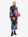 Desigual Blau-schwarz gemustertes Maxikleid für Damen Desigual Arles - Lacroix