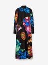 Desigual Blau-schwarz gemustertes Maxikleid für Damen Desigual Arles - Lacroix