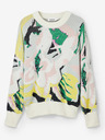 Desigual Grüner und weißer gemusterter Damenpullover von Desigual Tropi