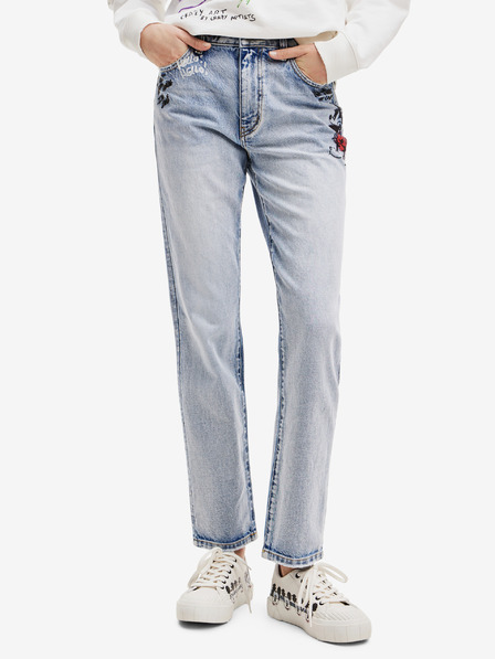 Desigual Hellblaue Desigual Damenjeans mit gerader Passform Mickey Rock