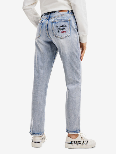 Desigual Hellblaue Desigual Damenjeans mit gerader Passform Mickey Rock