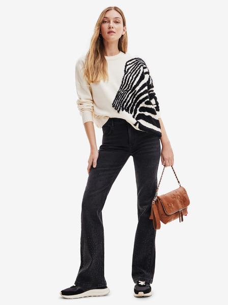 Desigual Schwarze Damenjeans mit ausgestellter Passform Desigual Rem