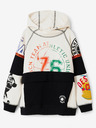 Desigual Schwarz-cremefarbener Kapuzenpullover für Jungen Desigual Renne