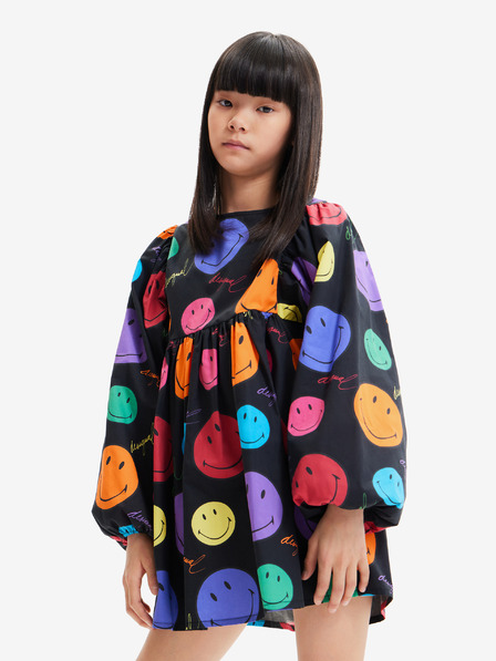 Desigual Desigual Alexa schwarzes gemustertes Kleid für Mädchen