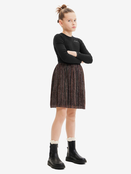 Desigual Desigual Paula braun und schwarz Mädchen Kleid
