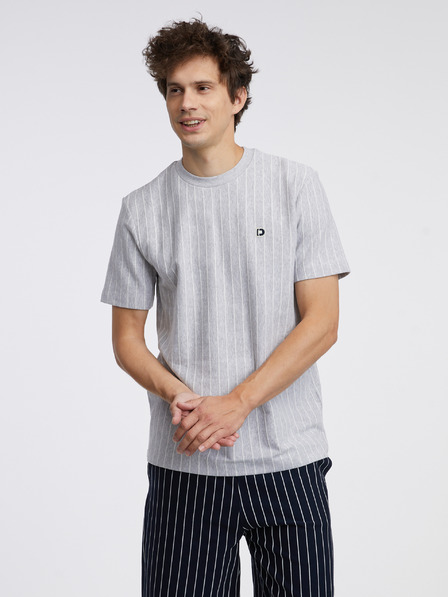 Tom Tailor Denim Hellgrau gestreiftes Herren-T-Shirt Tom Tailor Denim