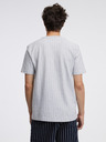 Tom Tailor Denim Hellgrau gestreiftes Herren-T-Shirt Tom Tailor Denim