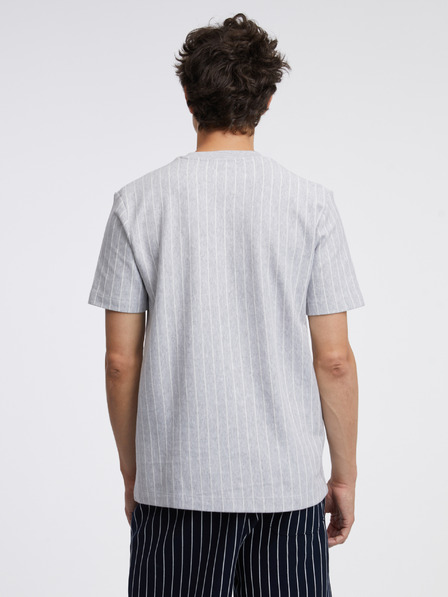 Tom Tailor Denim Hellgrau gestreiftes Herren-T-Shirt Tom Tailor Denim