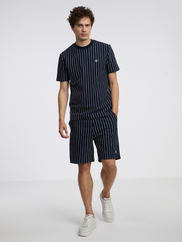 Tom Tailor Denim Dunkelblau gestreiftes Herren-T-Shirt Tom Tailor Denim