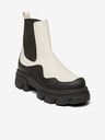 Steve Madden Schwarze Lederstiefeletten in Creme Steve Madden Merilyn