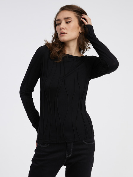 AWARE by VERO MODA Schwarzes gemustertes Damen-Shirt AWARE von VERO MODA Gudrun