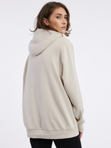 New Era Cremefarbener Damen-Kapuzenpullover in Übergröße New Era Essentials