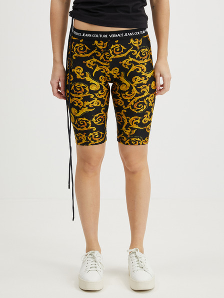Versace Jeans Couture Versace Jeans Couture gelbe und schwarze gemusterte kurze Leggings für Damen