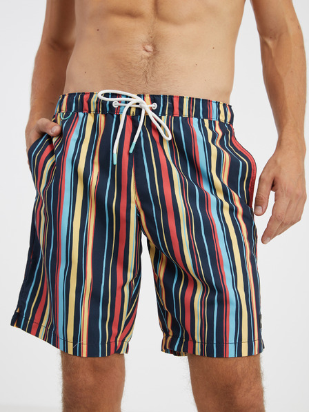 Tom Tailor Rot und blau gestreifte Herren-Bademode Tom Tailor