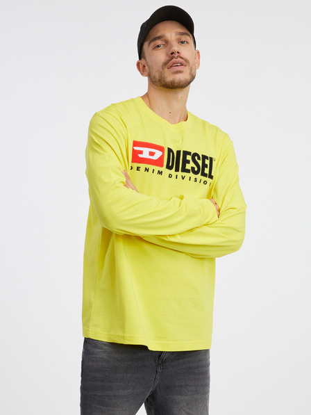Diesel Diesel Gelbes Langarm-T-Shirt für Männer