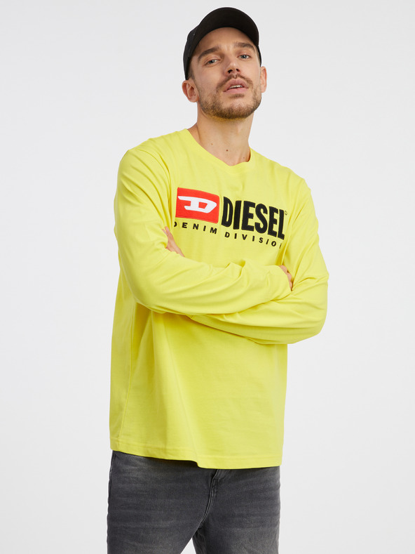 Diesel Diesel Gelbes Langarm-T-Shirt für Männer