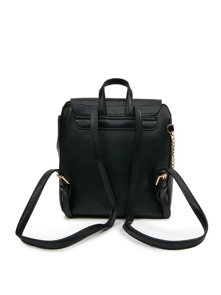 Orsay Schwarzer Damen-Rucksack mit Krokodil-Muster ORSAY
