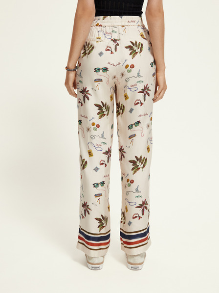Scotch & Soda Cremefarbene gemusterte Hose für Damen Scotch & Soda