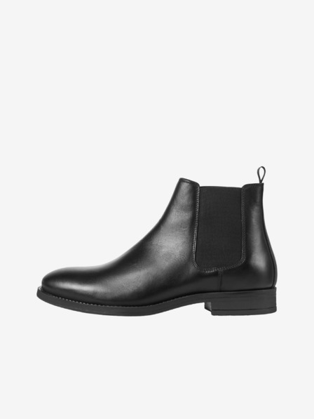 Jack & Jones Schwarze Herren Lederstiefeletten Jack & Jones Wargo