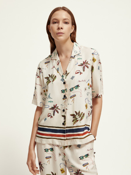 Scotch & Soda Cremefarbenes gemustertes Damenhemd von Scotch & Soda